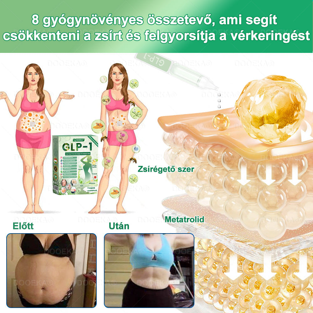 DOOEKA® GLP-1 8 az 1-ben Fit & Vital Szájon át szedhető oldat – Napi egyszer, 7 nap alatt látható változás / Elhízás, szív- és érrendszeri egészség, cukorbetegség, alvási apnoe, bélrendszer egészsége, ízületi problémák és még sok más esetén
