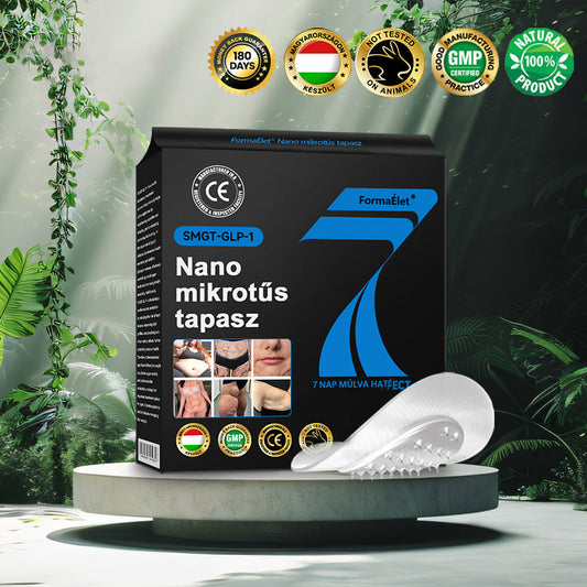 🏆FormaÉlet® Nano Mikrotű Tapasz SMGT-GLP-1-tel és Matrixyl 3000-rel – Fogyás, Bőrfeszesítés, Vércukorszint-támogatás, Injekció Nélkül, 7 Napos Eredmény