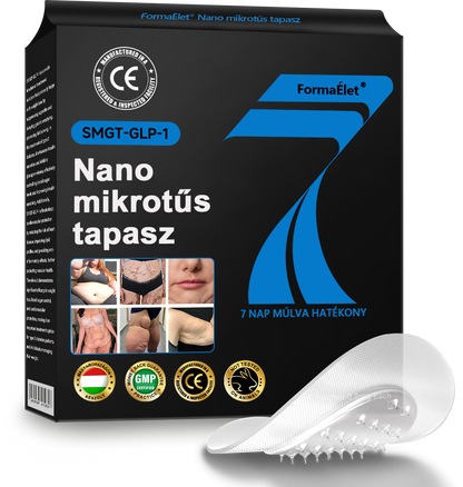 🏆FormaÉlet® Nano Mikrotű Tapasz SMGT-GLP-1-tel és Matrixyl 3000-rel – Fogyás, Bőrfeszesítés, Vércukorszint-támogatás, Injekció Nélkül, 7 Napos Eredmény